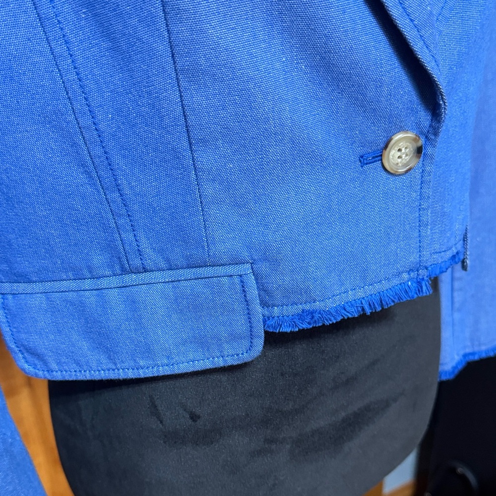 Anthropologie Blue Women's Cropped Blazer - Picture 3 of 6